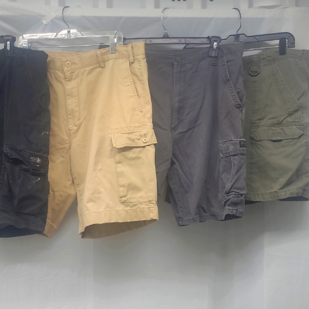 Mens Cargo Shorts Lot Of 4 Wrangler Nautica Sz 38 Utility Workwear Ranch Outdoor